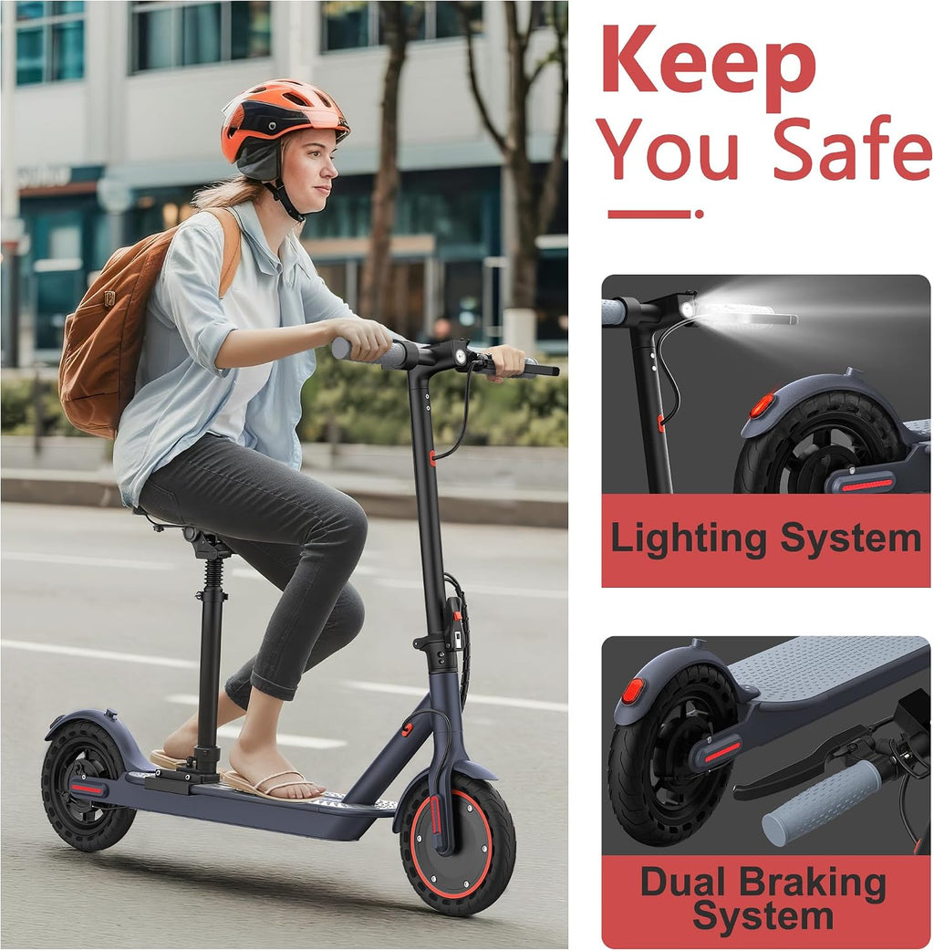 MAXSHOT Electric Scooter for Adults, 8.5/10/14' Tires, 19/22Mph, 350W/500W Motor, 21-28 Miles Range, Folding E-Scooter with Dual Suspension,APP Contro