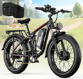 PHJU 6000W Dual Motors 60V 1200wh Electric Bike for Adults, 24'' Fat Tire Max 45 mph,Up to 100 Miles Full Suspension Fast E-Bike for Snow Commuter for Men Women