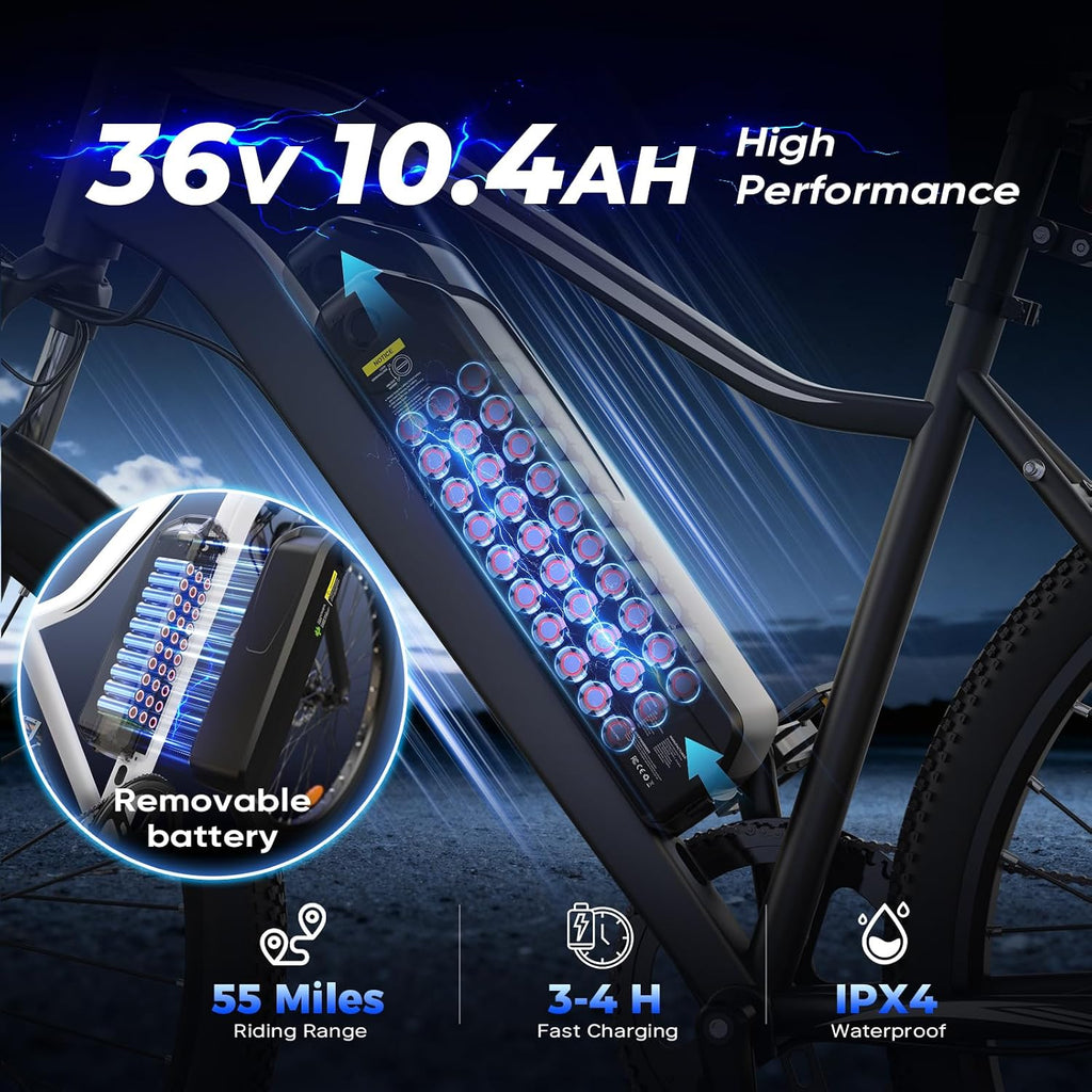Electric Bike - Electric Bike for Adults, 1500w/1000W/750W Peak Motor, Up to 55 Miles, 20MPH EBike, 26'' Tires Lightweight E Bike for Commuting Mountain Road Sand