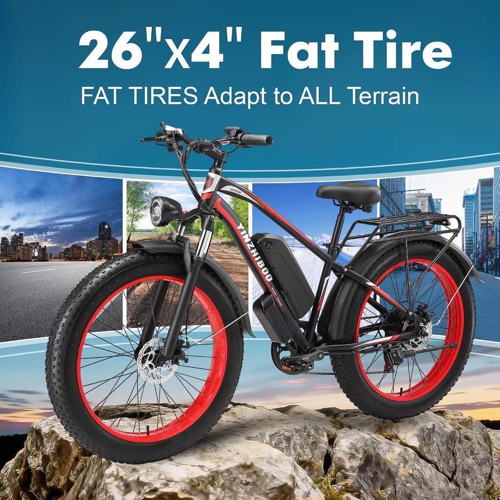 Electric Bike for Adults, 2000W Peak Motor E Bikes, 26' Fat Tire Electric Mountain Bike, 32 MPH Electric Bicycle, 48V 17.5Ah (840Wh) Removable Battery, UL2849 Certified