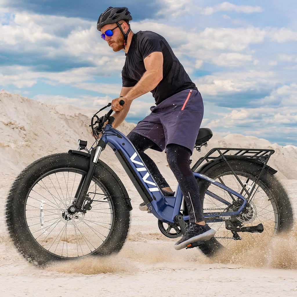 Vivi ACE07 Electric Bike for Adults, 26' x 4.0 Fat Tire Ebike, 750W Motor Electric Bike, 19.8MPH Ebikes for Adults with 48V 720WH Removable Battery, 7 Speed, SGS Certified to UL2849