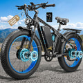 9000W Peak Dual Motor Ebike for Adults 47 MPH Fast ElectricBike, 58V Max Output 1972 Wh Up to 105 Miles Ebikes,24' Fat TireE-Bike,Full Suspension Electric Bicycle for Mountain Commuter