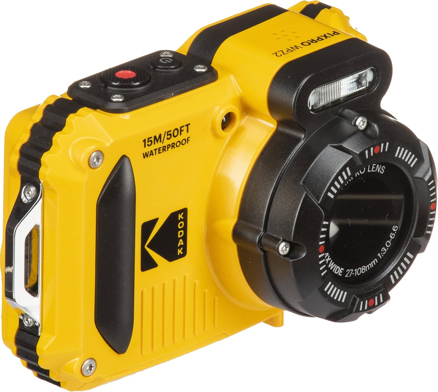Kodak PIXPRO WPZ2 Rugged Waterproof Digital Camera Bundle with Black Point & Shoot Case + 32GB microSDHC Card (Yellow) Bundle (3 Items)