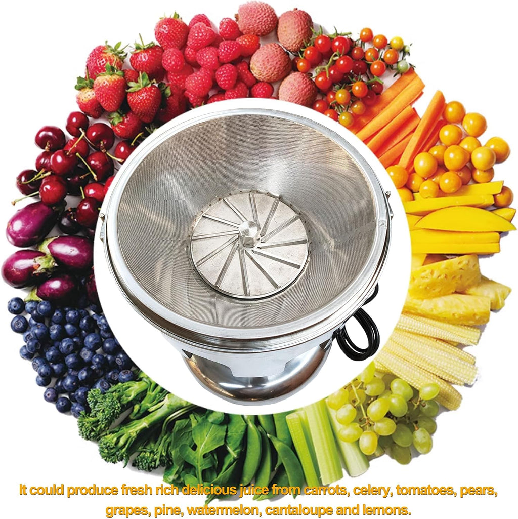Fruit and Vegetable Juicer Centrifugal Fruit Juicer Electric Vegetable Juice Maker Commercial Fruit Juice Making Machine Fruit Juicer Presser Stainless Steel Juice Extractor Maker 110V