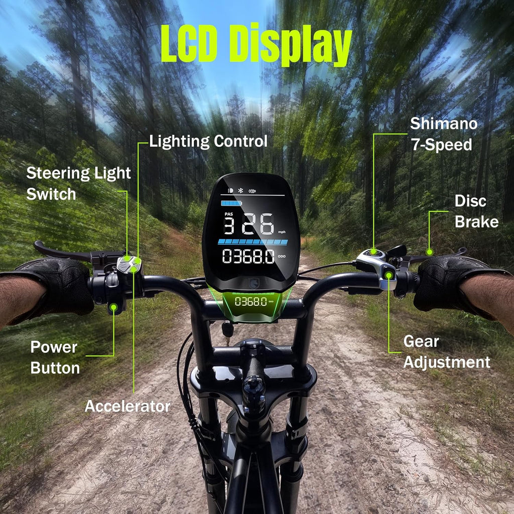 TST Electric Bike for Adults 1500W Peak 20' Fat Tire All-Terrain E-Bike 60/130 Miles Electric Dirt Bike - 48V 15/30 AH Battery Tested to UL 2849 Powered Electric Bicycle