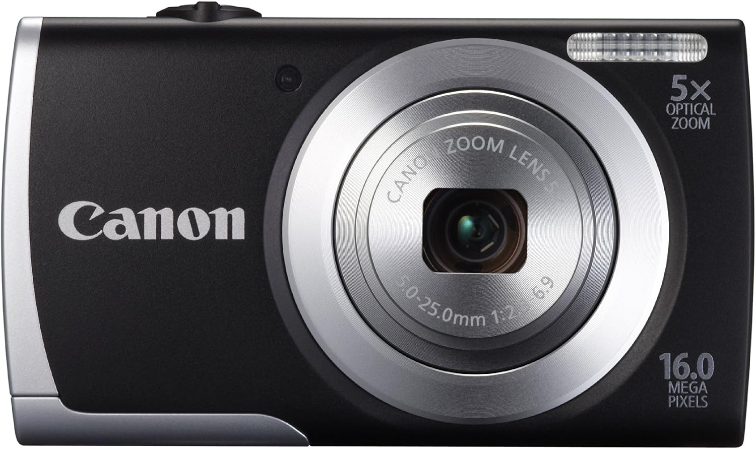 Canon PowerShot A2500 16MP Digital Camera with 5X Optical Image Stabilized Zoom with 2.7-Inch LCD (Black) (Renewed)