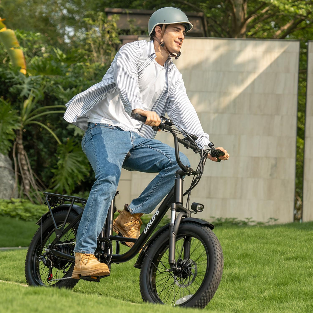 URLIFE 20'*3.0 Fat Tire Electric Bike for Adults, 28MPH 48V, 80-Mile, 7-Speed & Suspension, Adjustable Seat for Adults and Teens, UL 2849