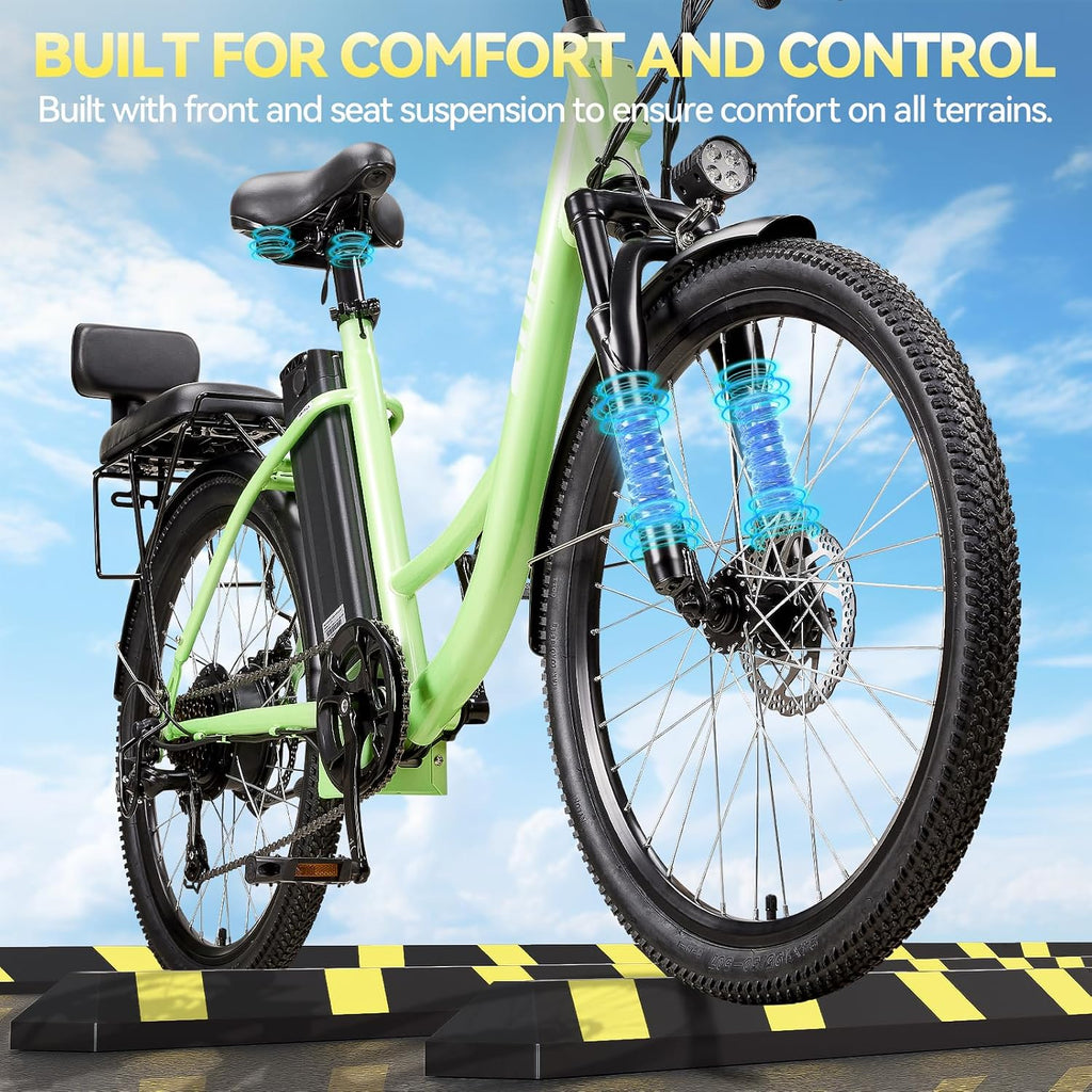 ZNH Electric Bike for Adults with 1000W Motor & 624/940.8 Wh Built-in Removable Battery, 70Miles 25 MPH Step Thru Electric Bicycle, 24'/26' Commuter E Bikes with 7-Speed, UL 2849 Certified