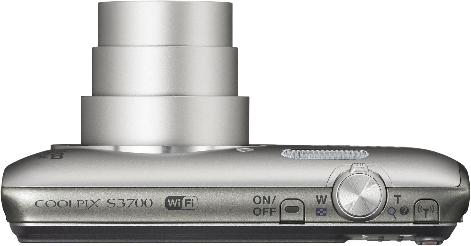 Nikon COOLPIX S3700 20MP Digital Camera with 8x Optical Zoom and Built-In Wi-Fi (Silver) (Renewed)