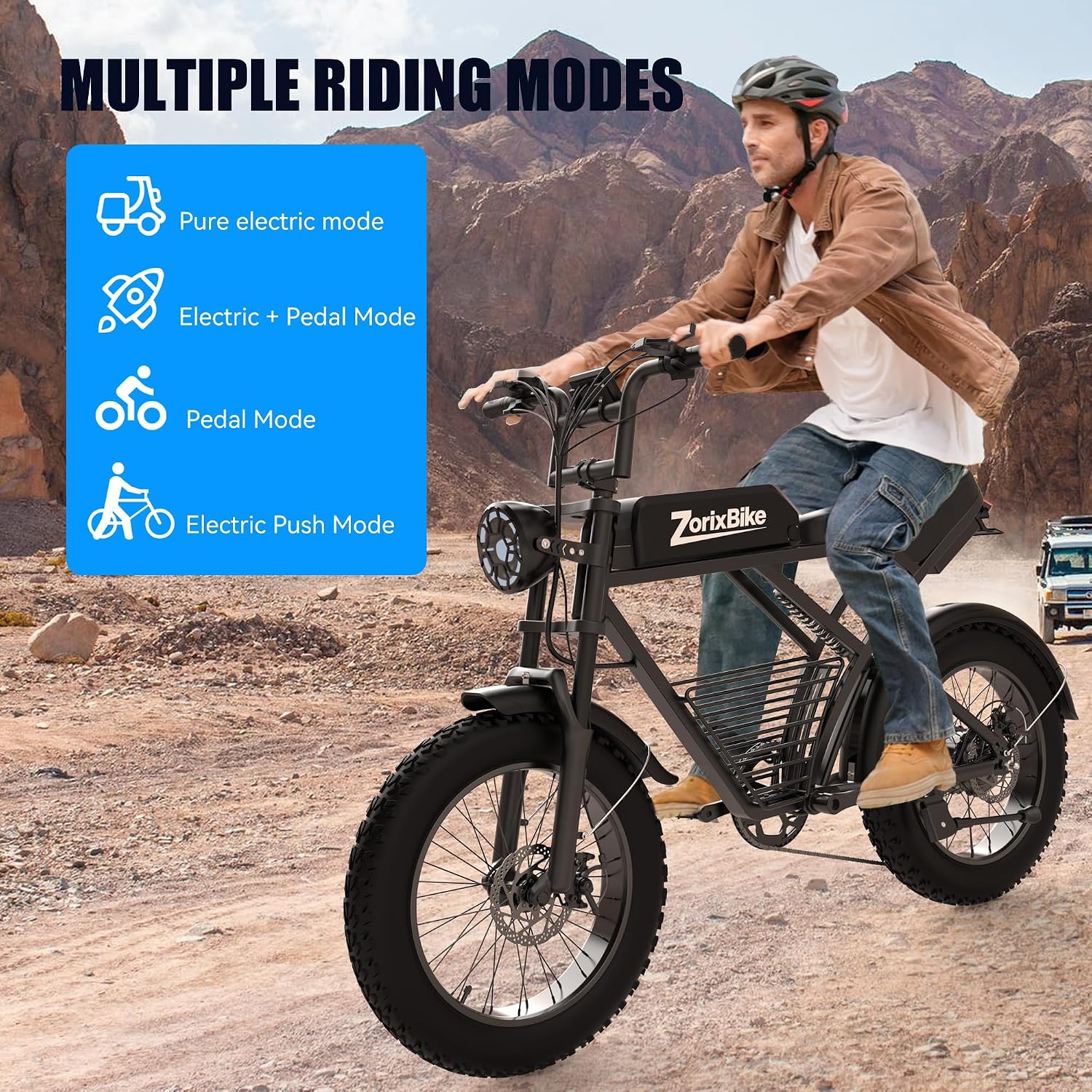 Electric Bike for Adults,48V 20AH - Peak Power 1500/3000W Brushless Motor Electric Bicycle - Max Speed 31-35MPH - Max 80 Miles Range - 20' x 4.0' Fat Tire Dirt E-Bike,7-Speed - UL 2849