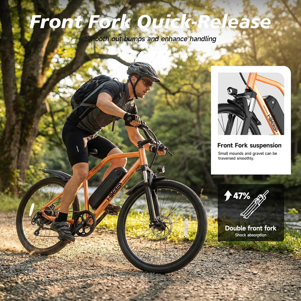 Electric Bike for Adults - 26' Ebike, 48V/7.8AH/15.6AH/25Ah Battery, 20-40MPH, Full Suspension, LCD Display, Adjustable Seat & Heavy-Duty 330lbs E-Bike