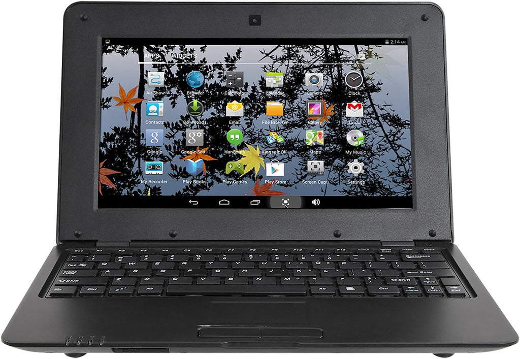 2025 Version 10.1 Inch Portable 8GB Computer Laptop PC Quad Core Android 6.0 Mini Netbook Slim and Lightweight Notebook YouTube Player Flash (Black)
