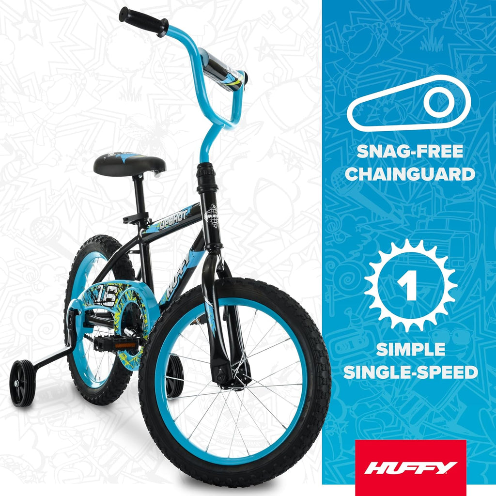 Huffy Upshot 12/16/20 Inch Boy's Bike for Kids, Multiple Color Options Available, Removable Training Wheels, BMX Design, Designed for Growth, Durable Construction, EZ Build Assembly