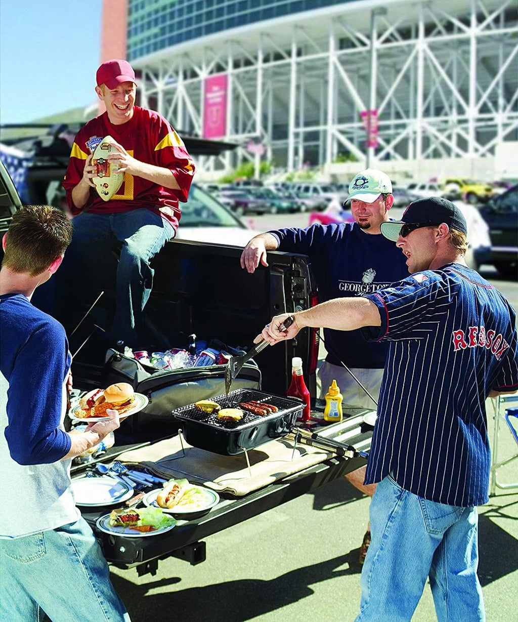 ONIVA - a Picnic Time brand Buccaneer Portable Charcoal Grill & Cooler Tote, (Black with Gray Accents)