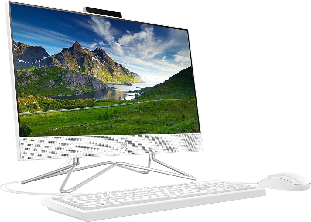 HP 2022 All-in-One Desktop, 21.5' FHD Display, Intel Celeron J4025 Processor, 16GB RAM, 1TB PCIe SSD, Webcam, HDMI, RJ-45, Wired Keyboard&Mouse, WiFi, Windows 11 Home, White