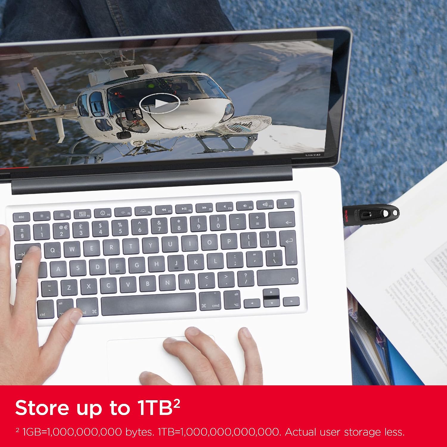 SANDISK 1TB Ultra USB 3.0 Flash Drive - Up to 130MB/s Read speeds - Black - SDCZ48-1T00-G46