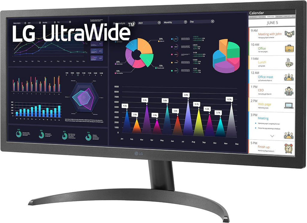 LG UltraWide FHD 26-Inch Computer Monitor 26WQ500-B, IPS with HDR 10 Compatibility and AMD FreeSync, Black
