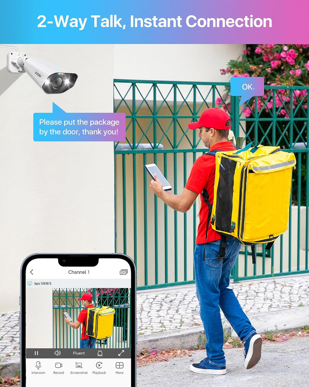 ZOSI 16CH 4K PoE Security Camera System with 2-Way Audio, 12pcs 8MP Outdoor Indoor Metal IP Cameras, AI Person Vehicle Detection, Color Night Vision, 16Port 32CH NVR with 4TB HDD for 24/7 Recording