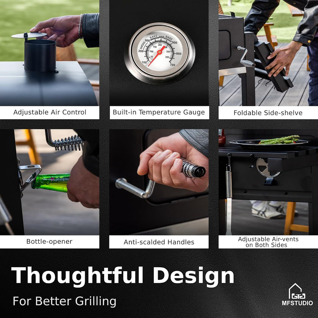 MFSTUDIO Extra Large BBQ Charcoal Grills with Adjustable Charcoal Trays, Barbecue Grill for Outdoor Cooking, 794 SQ.IN.