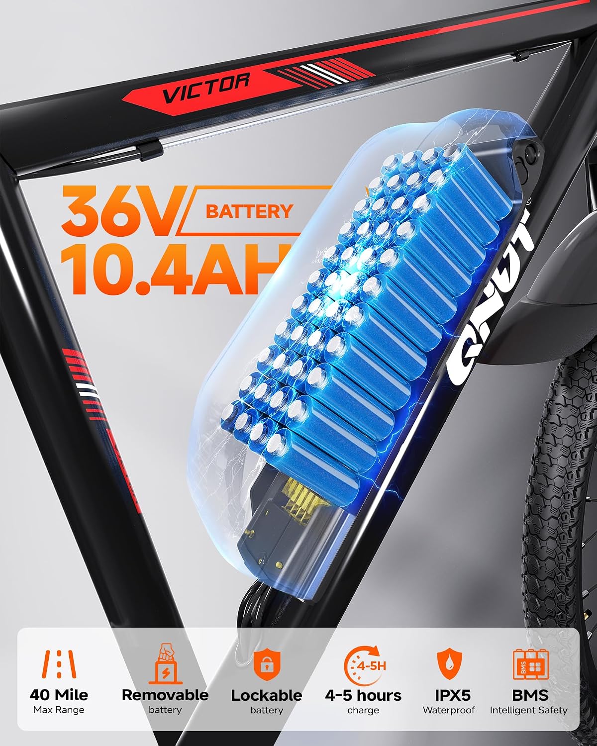 Totem Electric Bike for Adults, 750W Peak 26' Ebike for Men Women Teens with 375WH Babttery 21 Speed 20Mph, Up to 40Miles Front Suspension, Commuting E-Bike Mountain Bicycle