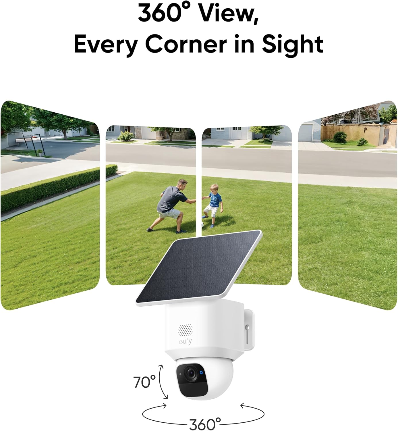 eufy Security SoloCam E30, 2-Cam Pack Kit, Security Cameras Wireless Outdoor, Solar Camera Outdoor Wireless, 360° Pan, AI Tracking, 2K Clarity, No Monthly Fee, Built-in Local Storage (Up to 16TB)