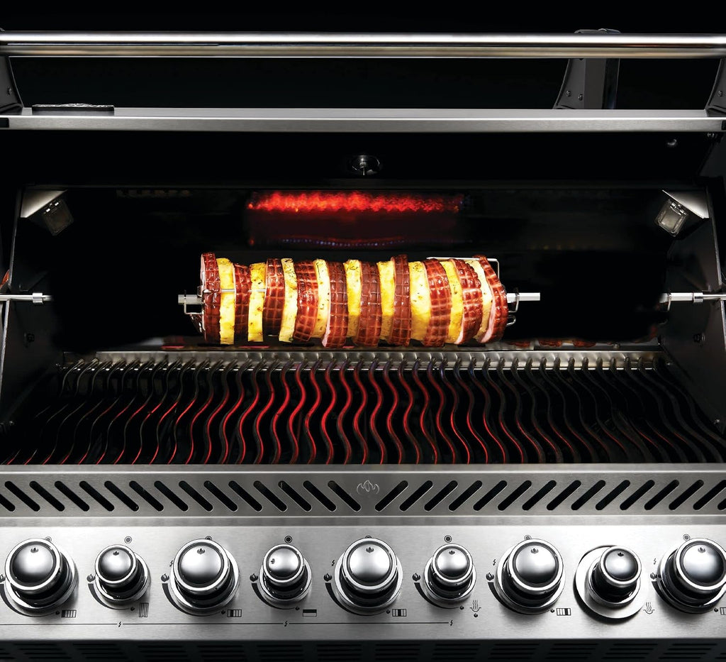 Napoleon Commercial Grade Rotisserie Kit Accessory for XL BBQ Grills, Fits LEX 605/730 Grills or 45'/114 cm Wide, Stainless Steel, Food to 55lbs/25kg