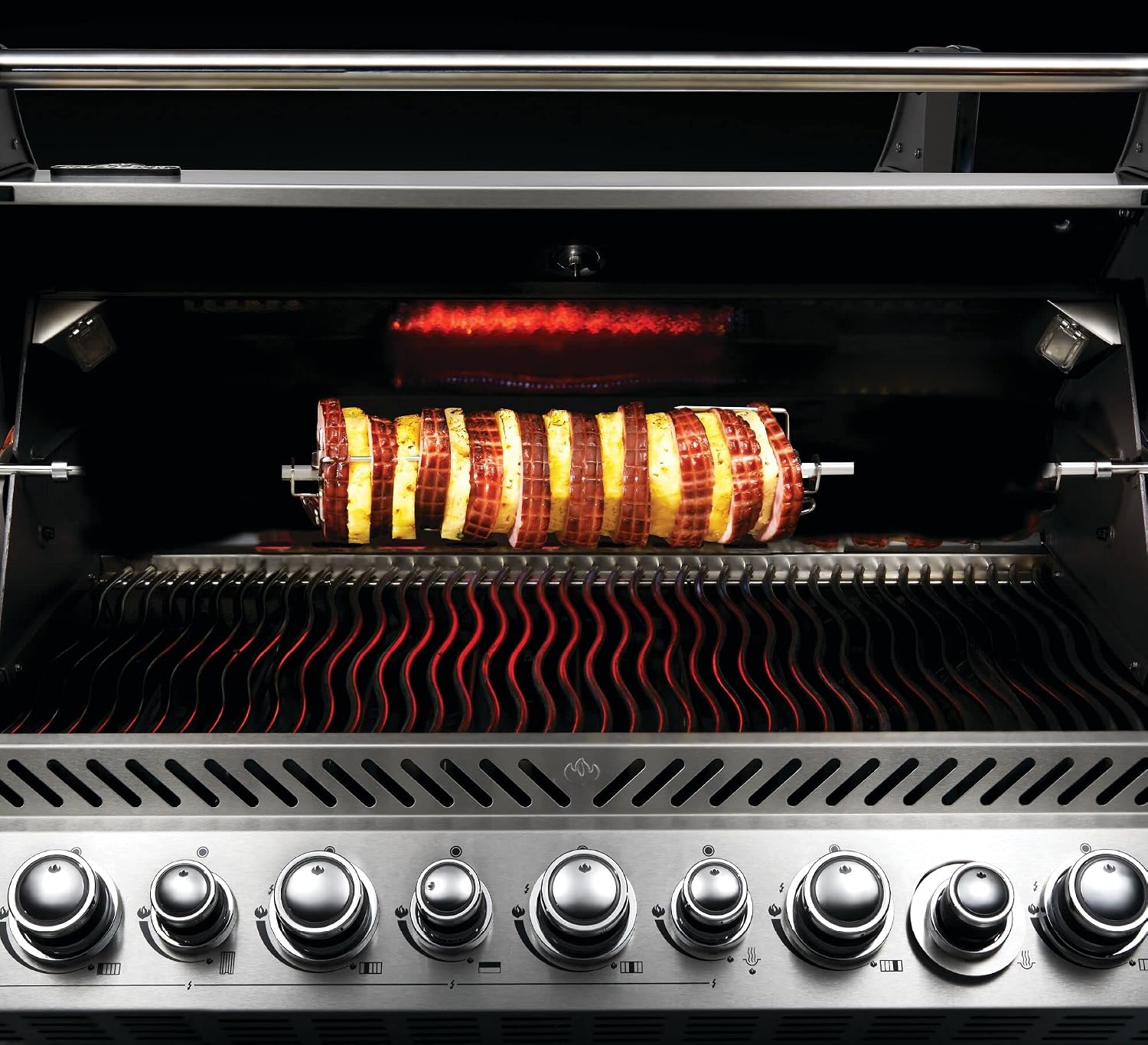 Napoleon Commercial Grade Rotisserie Kit Accessory for XL BBQ Grills, Fits LEX 605/730 Grills or 45'/114 cm Wide, Stainless Steel, Food to 55lbs/25kg