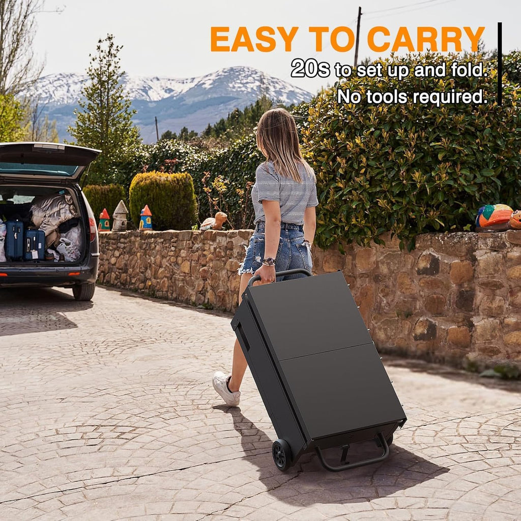 2 Burner Foldable Gas Griddle, 28 Inch Stainless Steel Portable Detachable Propane Griddle, 30,000 BTU Flat Top Barbecue Grill with Side Shelves for Camping