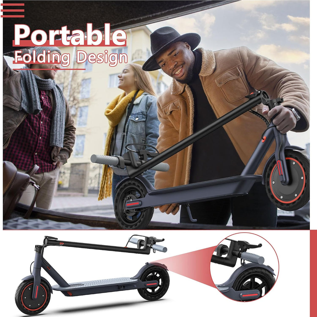MAXSHOT Electric Scooter for Adults, 8.5/10/14' Tires, 19/22Mph, 350W/500W Motor, 21-28 Miles Range, Folding E-Scooter with Dual Suspension,APP Contro
