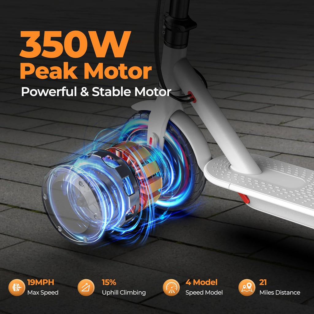 MAXSHOT Electric Scooter for Adults, 8.5/10/14' Tires, 19/22Mph, 350W/500W Motor, 21-28 Miles Range, Folding E-Scooter with Dual Suspension,APP Contro