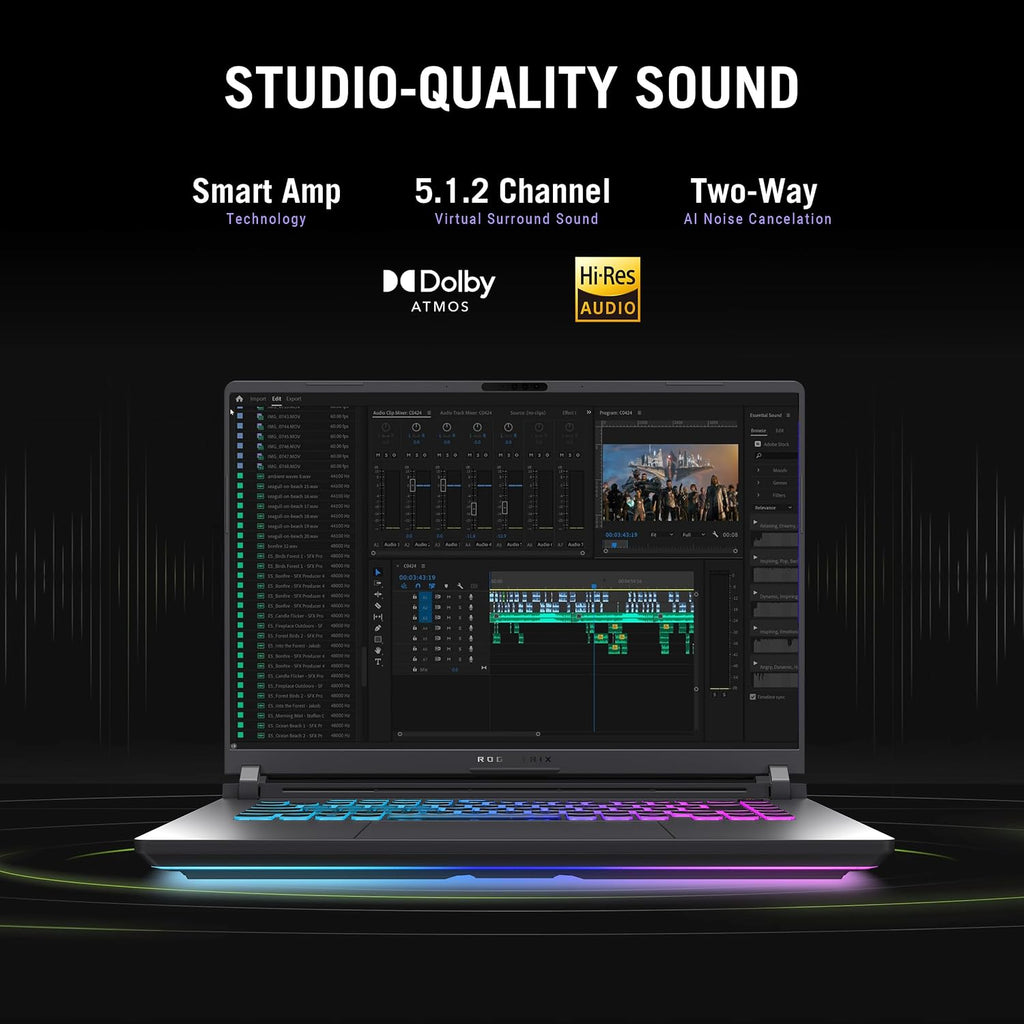 ASUS ROG Strix G16 (2025) Gaming Laptop, 16' ROG Nebula Display 16:10 2.5K 240Hz/3ms, NVIDIA® GeForce RTX™ 5060 GPU, Intel® Core™ Ultra 9 Processor 275HX, 16GB DDR5, 1TB SSD, Wi-Fi 7, Wind11 Home