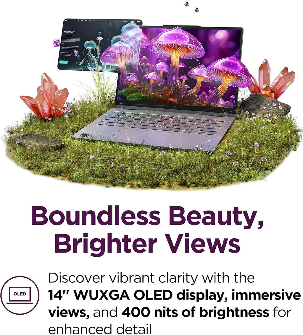 Lenovo IdeaPad 5X 2-in-1 Copilot+ Extra-Long Battery Life 14' WUXGA FHD+ OLED Touch Display 16GB Memory 512GB Storage Snapdragon X Plus 8-core Processor Windows 11 Home, Pen Included, Luna Gray