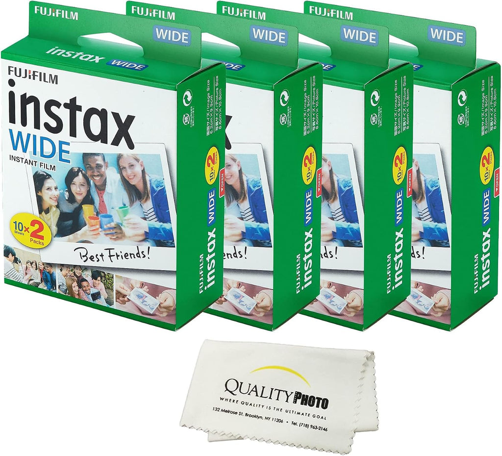 Fujifilm Instax Wide Instant Film Photo Microfiber Cloth – Compatible with Instax Wide 400, 300, 210, and 200 Cameras (80 Prints)