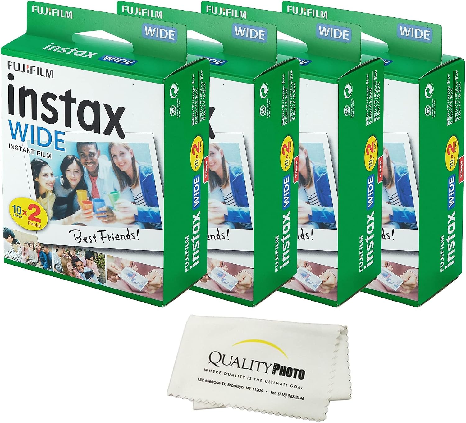 Fujifilm Instax Wide Instant Film Photo Microfiber Cloth – Compatible with Instax Wide 400, 300, 210, and 200 Cameras (80 Prints)