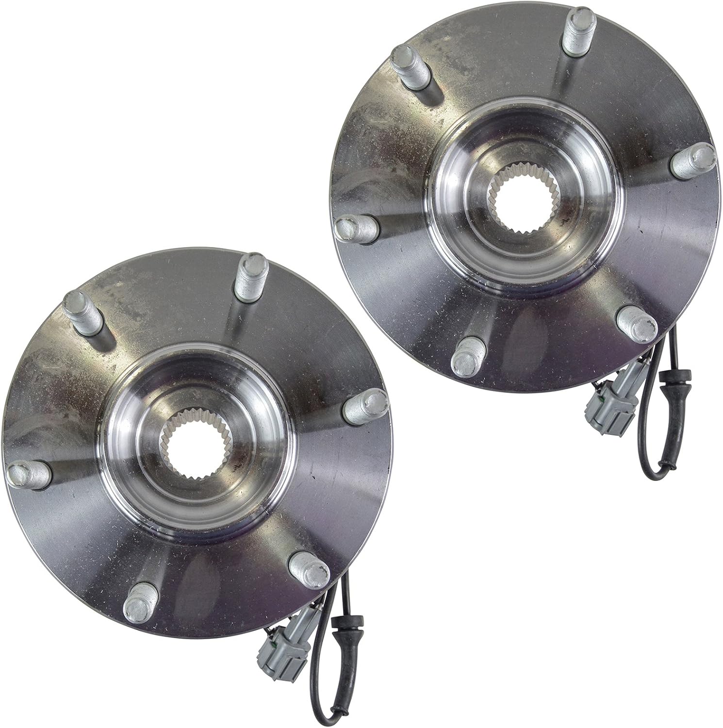 TRQ Front Left and Right Wheel Bearing and Hub Assembly Set 2 Piece Compatible with 2004-2007 Infiniti QX56 2004-2007 Nissan Titan 2005-2007 Armada 2004 Pathfinder Armada 2004 Pathfinder
