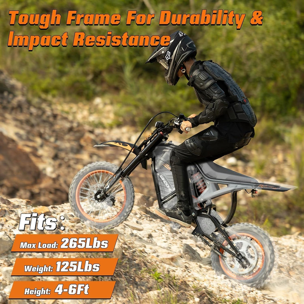 RM7 Electric Dirt Bike for Adults & Teens, 2200W Peak Ebike, 48V 22.5Ah, 37 MPH, 45 Miles, 14'/12' Tire Off-Road Electric Motorcycle, Dual Hydraulic Brakes, Fit Age 13+
