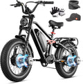 eAhora 2026 Luna/Terra 3000W/1500W 33MPH Dual Motor Ebike for Men Women, 20/15Ah 80+ Mi Long Range Electric Bike for Adults, 20' Fat Tire Full Suspension All-Terrain E-Bike with Hydraulic Disc Brake