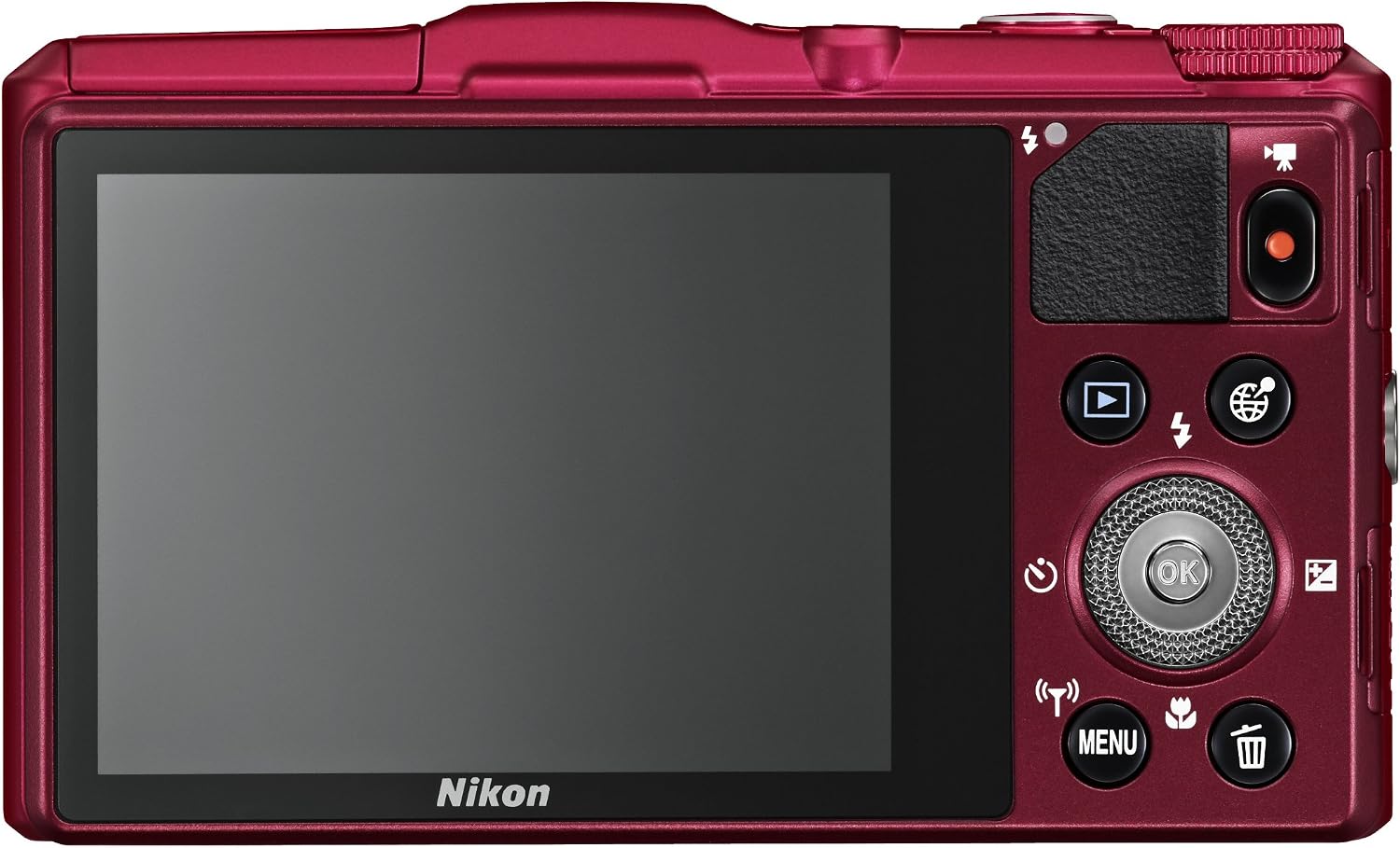 Nikon COOLPIX S9700 Compact Digital Camera - Red (16.0 MP, 30x Zoom) 3.0 inch