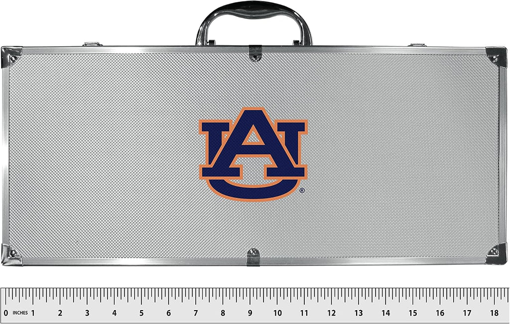 NCAA Siskiyou Sports Fan Shop Auburn Tigers Steel Tailgater BBQ Set w/Case 8 piece Gray