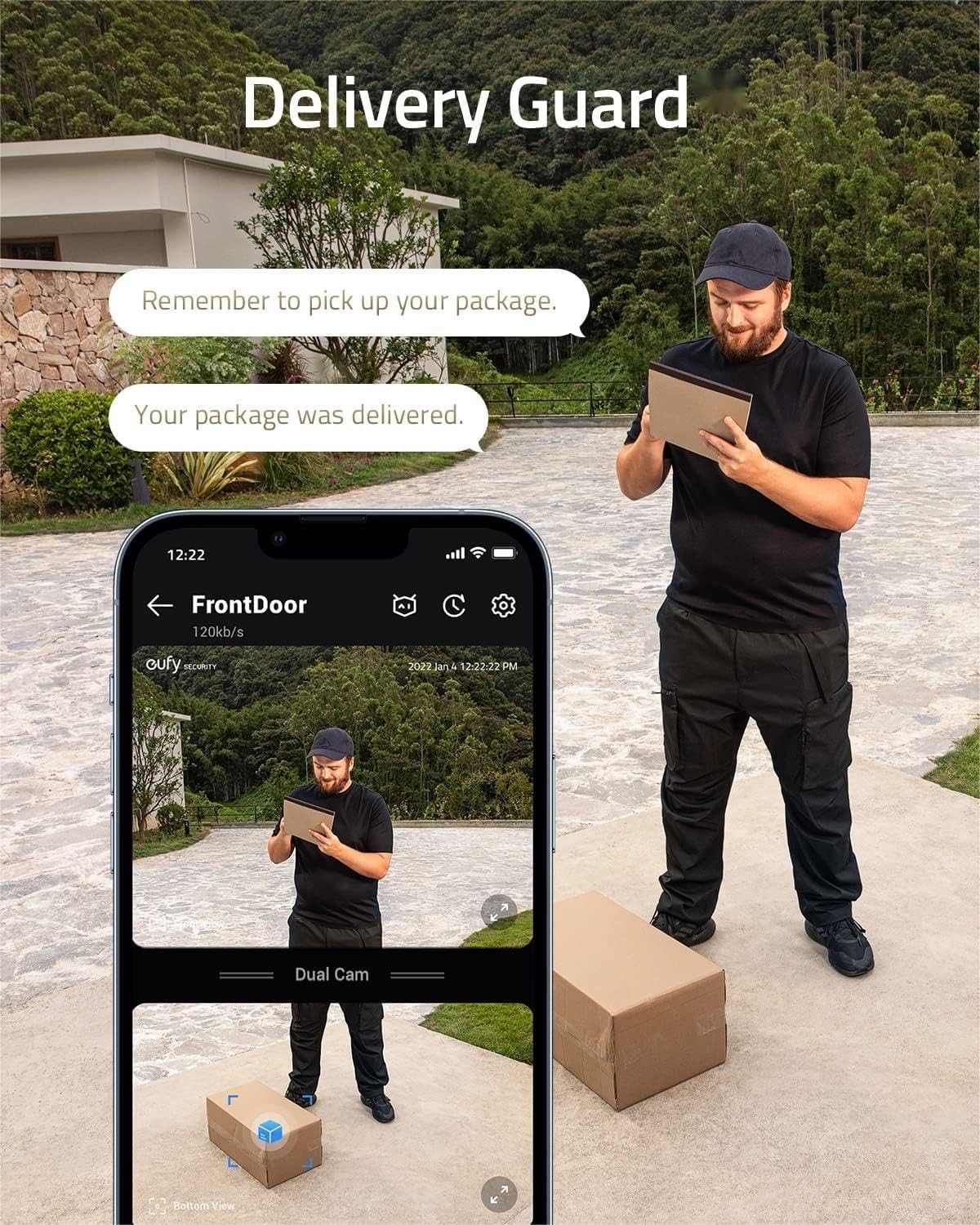 eufy Security Video Doorbell (Wired) S330 with Chime, Dual Cam, Delivery Guard, Security Camera, 2K with HDR, No Monthly Fee, 16-24V, 30VA, homebase NOT Supported, Motion Only Alert