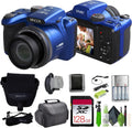 MINOLTA MN40Z 20 Mega Pixels 40x Optical Zoom Digital Camera with 1080p FHD Video (Blue) Bundle with 64GB Memory Card + Vlogging Tripod + More Accessories