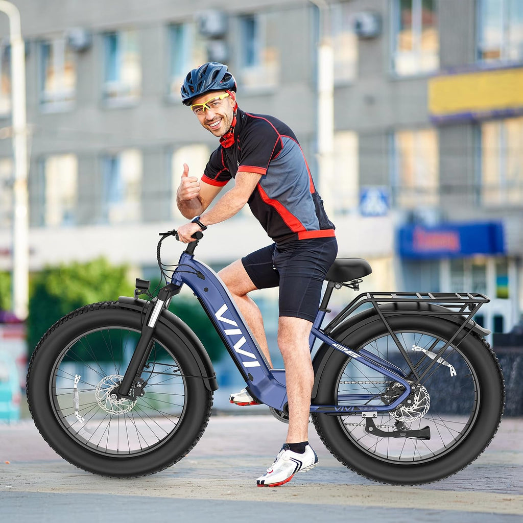 Vivi ACE07 Electric Bike for Adults, 26' x 4.0 Fat Tire Ebike, 750W Motor Electric Bike, 19.8MPH Ebikes for Adults with 48V 720WH Removable Battery, 7 Speed, SGS Certified to UL2849