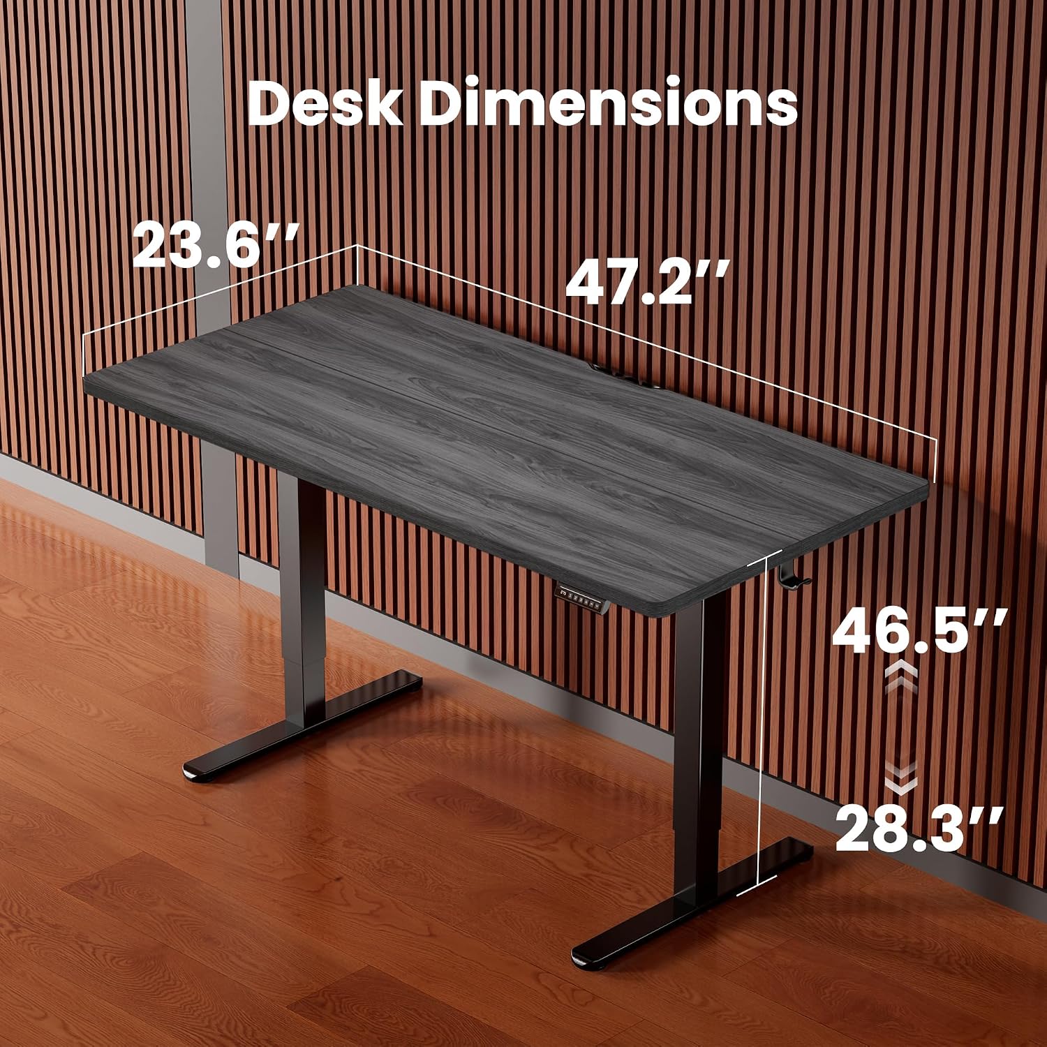 ErGear Height Adjustable Electric Standing Desk, 48 x 24 Inches Sit Stand up Desk, Memory Computer Home Office Desk, Grey