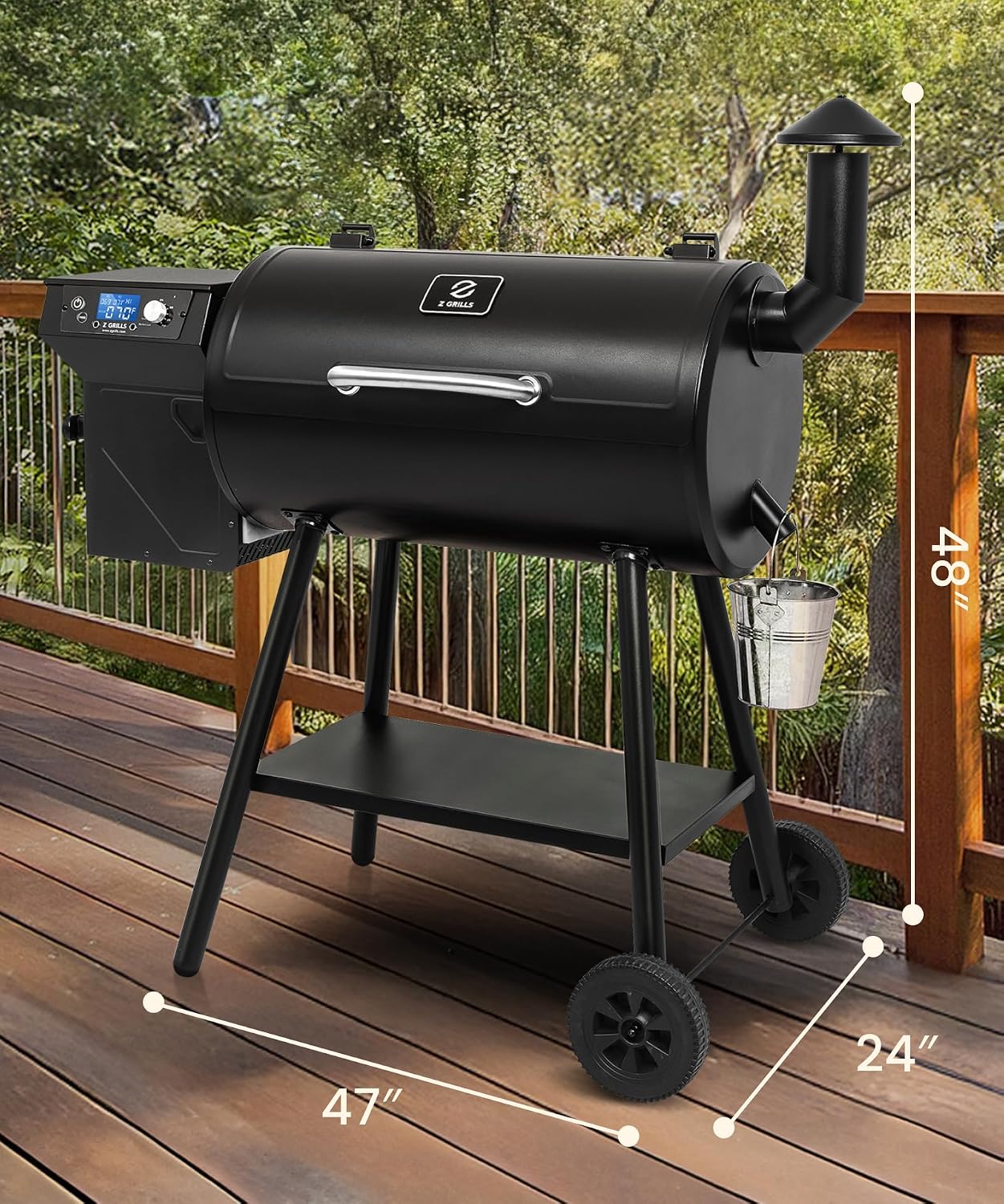 Z GRILLS ZPG-550B2 Wood Pellet Grill & Smoker with PID 3.0 Controller, 553 sq in Cooking Area, Meat Probe, Hopper Cleanout, 8 in 1 BBQ Grill Outdoor Auto Temperature Control, Black