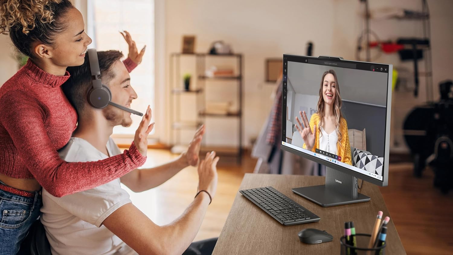 Lenovo IdeaCentre All-in-One Desktop Computer, 24' FHD Display, 6-core AMD Ryzen 5 7535HS, 16GB DDR5, 1TB SSD, Wi-Fi 6, HDMI in&Out, Wireless KB&Mouse, Windows 11 Home