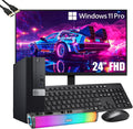 Dell OptiPlex 7050 SFF Desktop Computer PC with New 24' FHD Monitor, Intel Core i5-6500, 16 GB RAM, 512 GB SSD, Speaker, Keyboard & Mouse, Windows 11 Pro (Renewed)