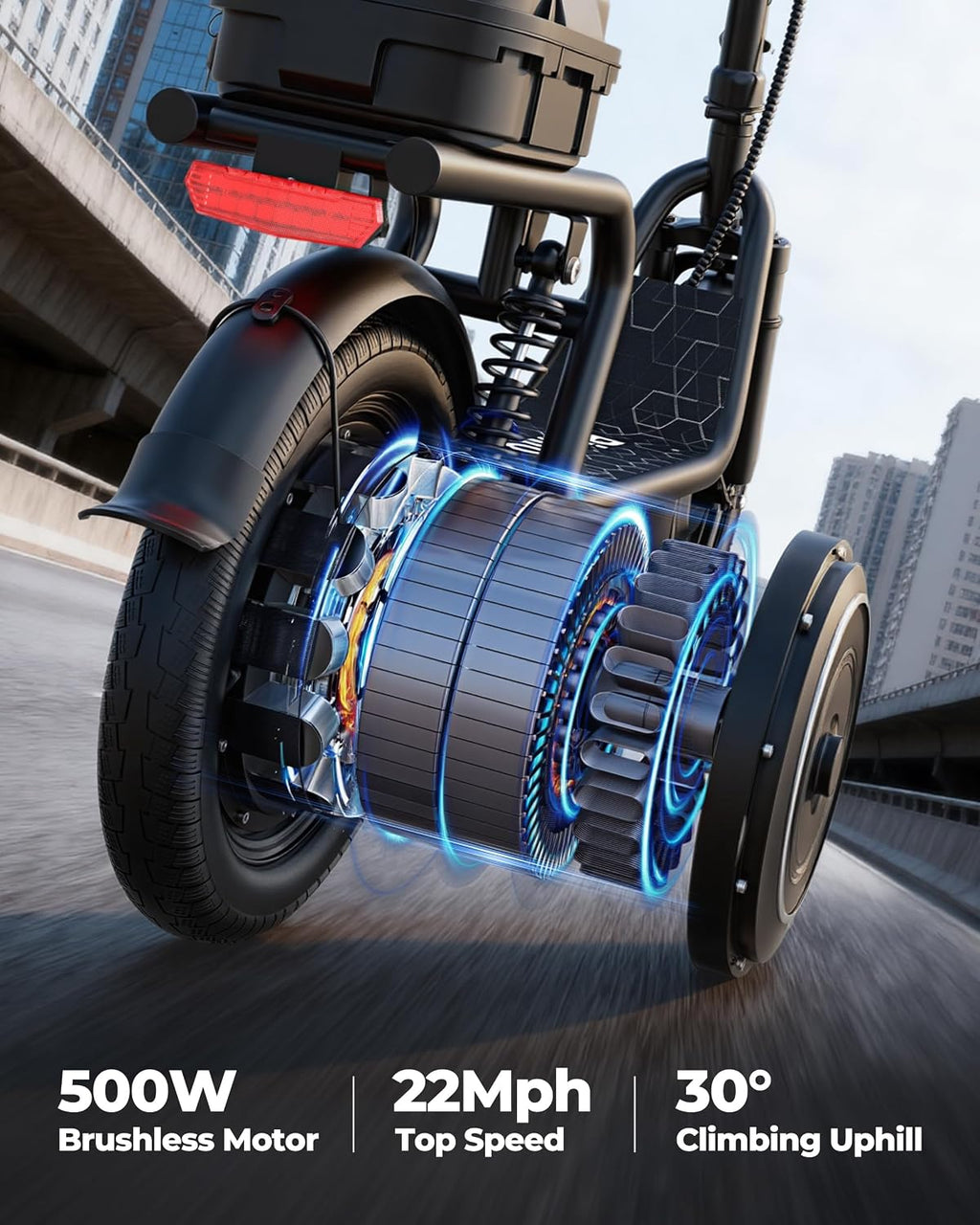 Electric Scooter, 350W-500W Motor, 19 MPH to 22MPH, 15-41 Miles Range, Dual Suspension, Dual Braking, App Control, Foldable Commuter E Scooter for Adults and Teens