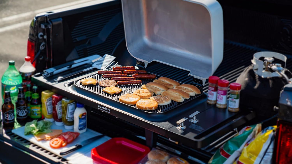 Everdure FORCE 2 Burner Gas Grill, Liquid Propane Portable BBQ Grill with Die-Cast Aluminum Body and Fast-Ignition Technology, 388 Square Inches of Grilling Surface, Adjustable Height, Matte Black