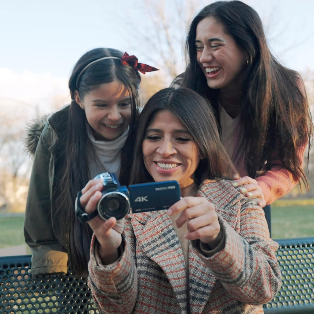 Vivitar 4K Video Camera, Wi-Fi Ultra HD Camcorder with 18x Digital Zoom, 3' IPS Touchscreen Video Recorder with Night Vision, Vlogging Camera with 3.5mm Microphone Jack, Rechargeable, SD Card Slot