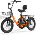 ESKUTE E Trike Electric Bike, Peak 1200W Brushless Motor Folding Trike 18X3.0 Fat Tire Ebike, 624Wh Removable Battery, Step-Thru 3 Wheel Electric Bicycle, Up to 55 Miles, 18MPH+ Tricycle for Adults